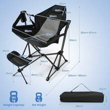 GOFLAME Hammock Camping Chair Folding Camping Swinging Chair With Retractable Footrest - Black - View 2