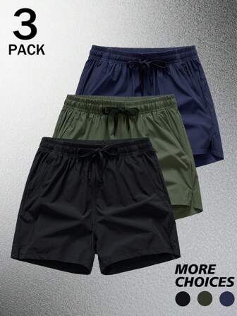3 pièces/Set Short d'été léger pour homme, short de basket ample pour sports de plein air, fitness, course