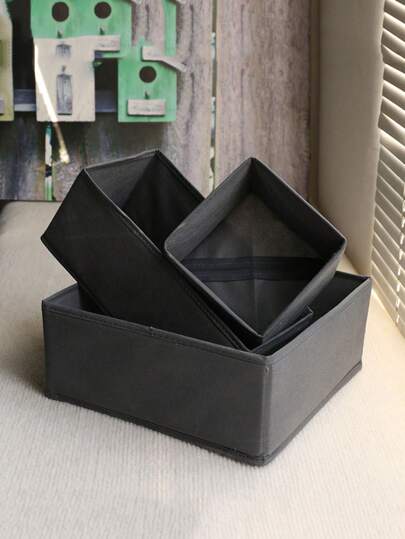 1/3/6pcs,Multi-Functional Non-Woven Storage Box, Clothing Storage Box, Drawer Division Organizer Box, Underwear Storage Box, Home Bedroom Wardrobe Storage Box, Desktop Cosmetics Storage Basket,For Back To School