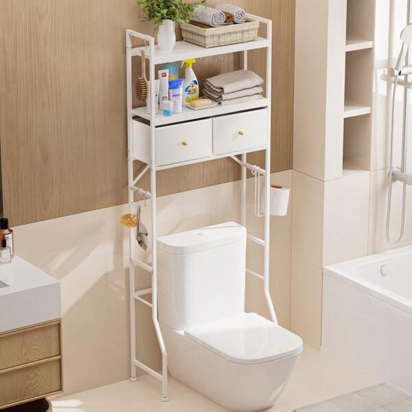 Bathroom Storage Support Above The Toilet, High Load Capacity, Storage Organizer For Corner Bathroom Support For Bathing Items, Plants