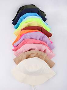 1 pezzo Cappello da pescatore per bambini, anti-UV, colore unito, adatto per attività all'aperto, parchi, spiagge, nuoto, cappelli da sole estivi