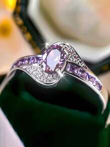1 peça anéis clássicos de prata esterlina 925 com zircônia cúbica, joias de casamento para mulheres, joias finas