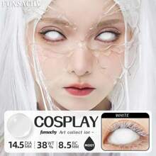 1 paio di lenti a contatto nere e bianche per cosplay di vampiro, per cosplayer di anime, lenti a contatto cosmetiche colorate e multicolori per uso annuale