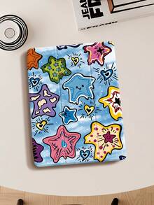 漫画风格 Celestial Jeans iPad 保护壳，兼容 iPad (A16) 第 11 代 11 英寸 2025、Apple iPad Air 11(2025)，适用于 iPad 第 10 代 10.9 英寸 2022 保护壳，带笔架、三折支架保护套、自动唤醒/睡眠功能，是返校、情人节、节假日的可爱礼物