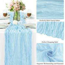 1pc Hand-Woven Balinese Sheer Table Runner, Rustic Transparent Dining Table Decor, Suitable For Romantic Bridal Shower Gifts, Multi-Scene Practical Use
