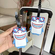 1pc Shark Pattern Luggage Tag, Baggage Travel Identification Card, Random Style, Suitable For Men And Women