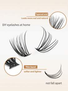 640PCS A DIY Eyelash Extension Kit - Mixed Lengths Of 10-16Mm, Featuring 10D, 20D, 30D, And 40D ,50D,60D,80D,100D Clusters, Cat Eye, Cosplay, Russian Volume, Natural, Thick, And Dramatic Styles, Including Adhesive And Sealing Glue, Tweezers, Beginner-Friendly, 0.07Mm Thickness, D Curl, Suitable For Home Use.
