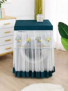 1pc Lace Embroidery Washing Machine Cover, Waterproof Dustproof Automatic Washing Machine Protector, Fit For 8kg/10kg Washing Machines