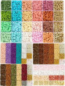 1 Box Brown Clay Bracelet Making Kit - 10Pastel Colors Polymer Heishi Beads For Adult Flat Letter Beads And Pearl For DIY Friendship Bracelet (6mm) - Brown - View 1