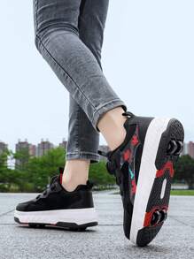 Children Roller Skate Shoes, 4 Wheels Sports Sneakers For Boys And Girls, Fashion Casual Inline Skates