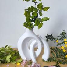 2件組塑膠花盆花瓶 波希米亞風家居裝飾 桌上中心裝飾品 塑膠花瓶家居裝飾（不可盛水）適用於書架、婚禮、禮品、客廳與臥室裝飾 新家禮物 - 彩色 - 查看 7