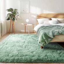 1pc Dopamine Macaron Color Scheme , Luxurious, MacPhine-Washable, Non-Slip And Soft Shag Rug,Entry, Bedroom, Kitchen And Hallway Girls , Throw Rugs For Dorm, Modern Home Decor Aesthetic,Cozy Fuzzy Carpet For Girls, Perfect Indoor Decor For Girls - 薄荷綠 - 查看 4