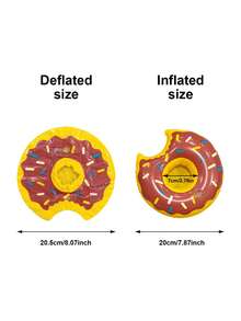 2 حامل كوب نفاخ على شكل دونات، مصنوع من مادة PVC سميكة، طافي للمشروبات بحمام السباحة، مناسب لحفلات حمام السباحة والشاطئ وأنشطة المياه الخارجية - متعدد الألوان - مشاهدة 8
