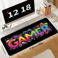 1pc Cool Gamepad Design High Definition Printed Desk Mat, Gamepad Pattern Mouse Pad, Keyboard Gaming Mouse Pad, Office Computer PC Gaming Desk Mat. A Gift For Family And Friends. - Color - View 6