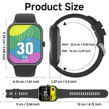 全新男女彩色智能手表，2.01 高清大屏幕，多种运动模式，高分辨率，接听电话，接收消息，音乐控制，查找手机，计步器，提醒器，母亲节礼物；