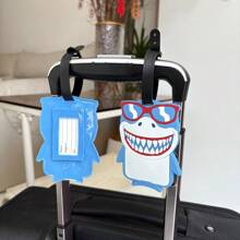 1pc Shark Pattern Luggage Tag, Baggage Travel Identification Card, Random Style, Suitable For Men And Women