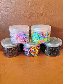 450pcs Thick & Sturdy Boxed Small Elastic Hair Ties, One-Time Use Rubber Bands, Simple High Elastic Hair Ties Hair Ties Ponytail Holders Hair Elastics Scrunchies Hair Rope - Multicolor - View 2