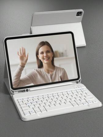 Keyboard Case For IPad Air 1/Air 2/Air 3/Air 4/Air 5/Air 6/Air 7/5th/6th,(IPad 10.2 7th/8th/9th), 10th/11th Gen, (IPad Pro 11 2018/2020/2021/2022) With Pencil Holder Removable Portable Ultra Slim Wireless Bluetooth Keyboard With Battery 150 MAh,Grey