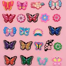 [Butterfly & Flower Designs Charms] 22pcs/Set PVC Shoe Charms Set, Assorted Butterfly & Flower Designs, Insect-Themed Accessories, For Sneakers, Bracelets, Wristbands With Valentine's, Christmas, Mother'S Day Gifts