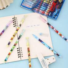 Sanrio Disney Car Neutral Pens, New Blue Doll Straight Pole Erasable Neutral Pen, Cartoon Hooded Needle Tube Water Pen Creative Stationery, High Aesthetic Erasable Water Pen Student Stationery, Perfect Graduation Gift, Birthday Gift Back To School
