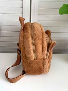 1 件蓬松柔软可爱水豚背包。轻便时尚斜挎包。便携式个性化单肩包。 - 棕色 - 查看 4