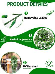 1/2pcs Artificial Plants, Hanging Potted Plants, Wall Hanging Rack Decor, Suitable For Indoor, Outdoor, Living Room, Home Decor, Room Decor, Garden Decoration, Wall Decoration