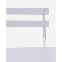 2 Folding Metal Chairs & Table Bistro Bar Patio Breakfast Furniture Set - Black and White - View 4