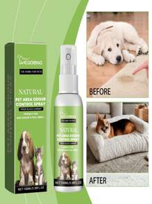 1pc/100ml Pet Odor Eliminator Spray, Containing Coconut Oil & Blackcurrant Extract, Effectively Removes Pet Odor From Pet Beds, Sofas, Carpets, Cages, Keeps Home Furniture & Indoor Pet Areas Fresh & Deodorized With Long-Lasting Fragrance