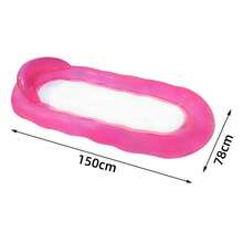 新款充气漂浮躺椅、吊床、泳池漂浮垫、夏季泳池派对用品、躺椅、泳池漂浮垫、沙滩必备、沙滩配件 - 波浪 珍珠粉 - 查看 3