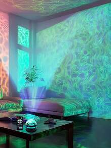 1pc LED Smart LED Portable ABS Material Water Ripple Lamp, Aurora Projection Lamp, 16 Kinds Of Lighting Effects, LED Color Changing Lamp, Galaxy Star Projector, Bedroom Light Projector, Starry Sky Projector, Star Whirl Color Lamp, Seven-Color Rotating Atmosphere Lamp, Magic Projector, Adult Room Decoration, Home Decoration, Home Theater, Ceiling, Gift, Camping, Wedding Decoration, Holiday Party, Let Your Home Be Breathtakingly Beautiful.