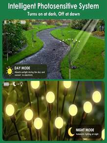 1PC 6/8/10Lights 18650-600mAh Solar Firefly Lights Outdoor Garden Decoration Landscape Lights Lawn Lights Suitable For Festive Decoration,LED Solar Firefly Lights For Courtyard Garden Decoration, Christmas Wind Swaying Firefly Ground Mounted Lawn Lights