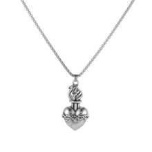 1pc Gothic Stainless Steel Flaming Cross Pendant Necklace, Versatile Design Suitable For Men To Wear In Events Or Gatherings With Friends