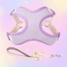 Dog Harness With Leash Set, No Pull Adjustable Reflective Step-In Puppy Pet Vest Harnesses For Small Medium Large Dogs And Cats