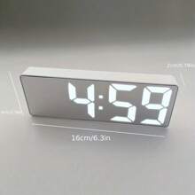Modern LED Digital Alarm Clock With Temperature Display, Adjustable Brightness, 12/24H Format, Rectangular Black Design, Suitable For Bedroom Or Home Office Decor (Batteries Not Included), Living Room Clock Home Decor Back To School Room Decor School Supplies