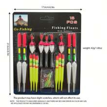 1 conjunto de indicadores de isca de pesca: adequado para flutuadores deslizantes para robalo, truta, salmão, etc. - perfeito para pesca em água salgada e doce, sem bateria