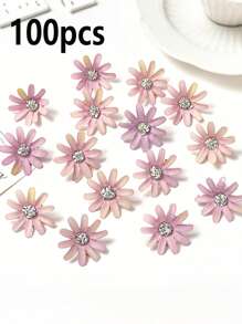 100pcs Artificial Silk Flower Decor Accessories For Headpieces, Wedding Corsage DIY Crafts