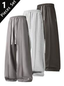 1 Stück Herren Jogginghose mit Kordelzug in weitem Schnitt, Loose Lässig Sporthose, Frühling/Sommer