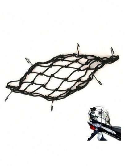 1 Rede Elastica Aranha P/ Moto Capacete 35cm X 35cm Bagageiro Baú