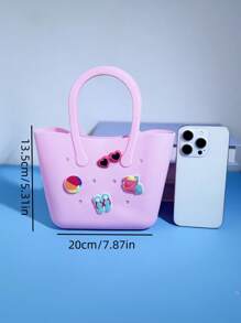 1 Pezzo Nuova Decorazione Vita Marina Borsa Tote In Silicone Cava, Borsa Genitore-Bambino Fai Da Te, Borsa Telefonica Forata, Borsa Da Spiaggia, Borsa A Mano, Borsa Maternità, Adatta Per Uscite
