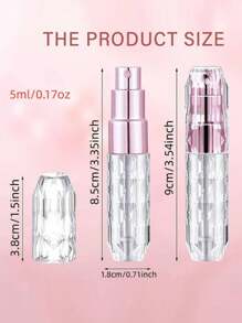 1 szt. Przenośny mini napełniany atomizer do perfum Butelka z atomizerem Rozmiar podróżny Butelki ze sprayem Akcesoria 5 ml/0,2 uncji Niezbędne akcesoria podróżne Organizator podróży na wakacje letnie na plaży Powrót do szkoły, butelka perfum