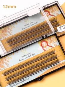 60 Clusters 3 Rows D Curl 20D Lash Clusters Synthetic Faux Mink Eyelashes Individual Lashes, Fluffy Mega Volume Eyelash Extensions 8 10 12 14 16mm DIY Eyelash Clusters At Home Natural Eyelash Extension 3D Russian Strip Personal Eyelash Makeup Tool