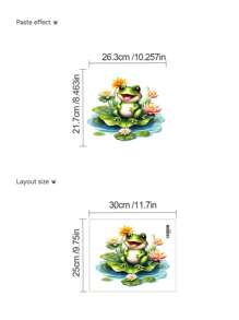 mama look 1 pièce Trou de regard 3D classique et amusant de chien naïf, grenouille souriante adorable fleur de lotus, papillon, rose tennis faux perles, cage d'oiseau de branche d'arbre fleur, autocollant mural décoratif pour salle de bain, papier peint PVC amovible