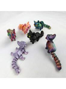 3D Printed Plush Cat Figurine, Realistic Movable Joint Decorative Cat Model, Great Gifts For Christmas, Halloween, Easter, Carnival Decoration