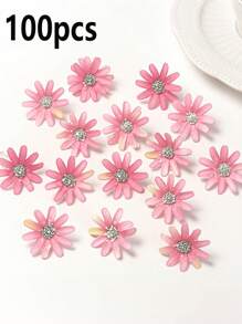 100pcs Artificial Silk Flower Decor Accessories For Headpieces, Wedding Corsage DIY Crafts