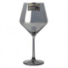 Angled Wine Glass In Smoke Finish - 1 - View 2