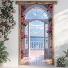 2D Doorplate: 1 Elegant Polyester Floral Doorplate - Reusable, No Need For Electricity, Versatile Indoor/Outdoor Decoration, Suitable For Parties, Weddings, And Events