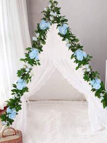 1/3 Piezas de enredaderas de rosas rosadas con una corona de rosas y hojas verdes. Estas flores artificiales son perfectas para decorar mesas de comedor y son adecuadas para bodas, fiestas, hoteles, restaurantes, graduaciones y decoración del hogar.