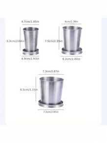 2 pièces Tasse à eau pliable en acier inoxydable, tasses rétractables portatives pour le voyage extérieur, mini tasse pratique et créative