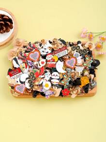 5/10/15/30/40/50/60/75/85/95/100 pièces Broche mixte aléatoire (sans double), styles, motifs, formes variés, épingles en métal d'alliage, personnages de dessins animés mignons, assortiment aléatoire, accessoires décoratifs pour sacs, vêtements, accessoires de bureau, chemises, vestes, bijoux, Noël, Halloween