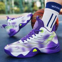 Basketball Shoes Spring Summer Autumn Anti Slip Wear-Resistant Breathable Shock-Absorbing New Sports Shoes Students - 8611 White Purple - View 5
